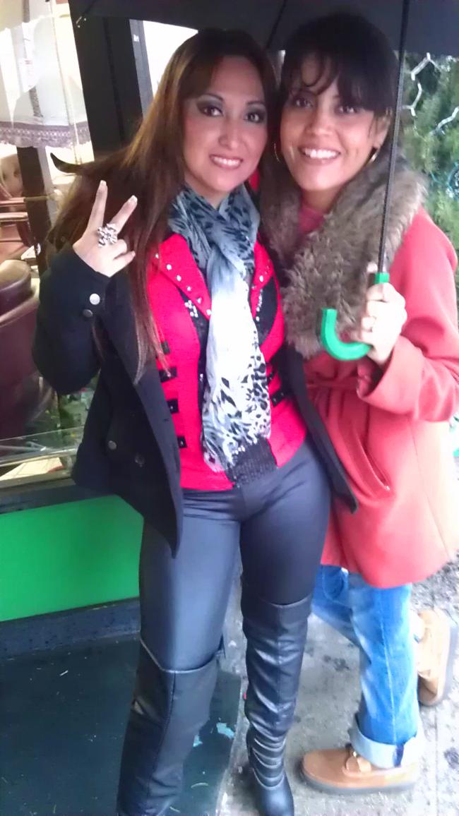 With norteno banda singer Sophie Martinez