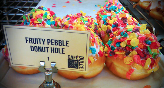 Fruity Pebble donut holes - Photo by Mar Yvette