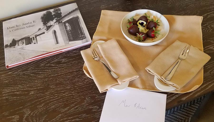 Inn at Rancho Santa Fe strawberries welcome treat