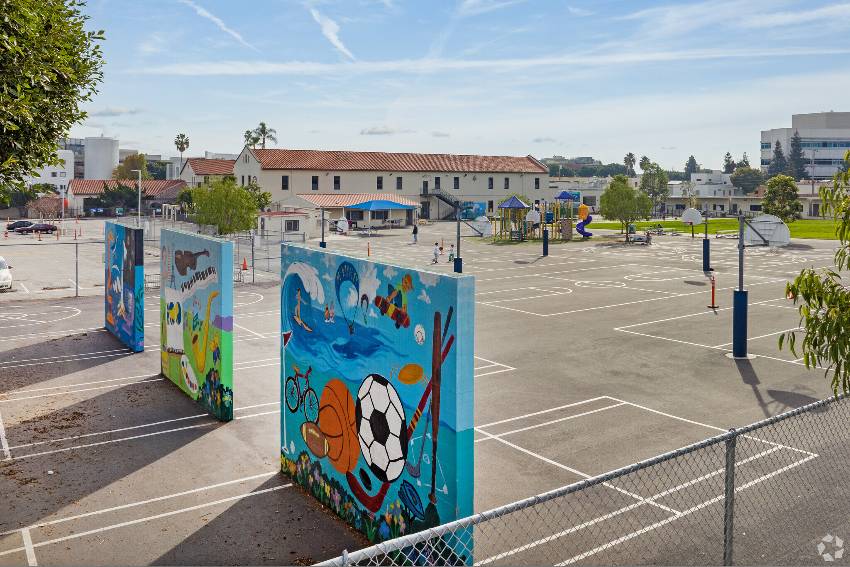 The handball courts at McKinley Elementary School in Santa Monica