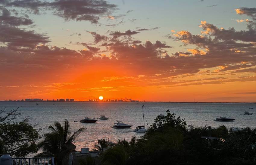 Sunset view of Cancun from Punta Sur, Isla Mujeres, Mexico