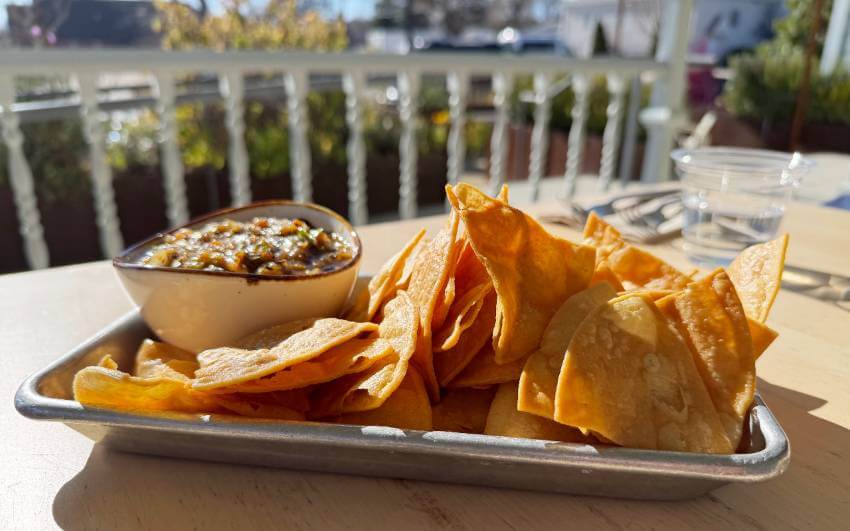 Chips and salsa at Finca Mexican restaurant in Paso Robles