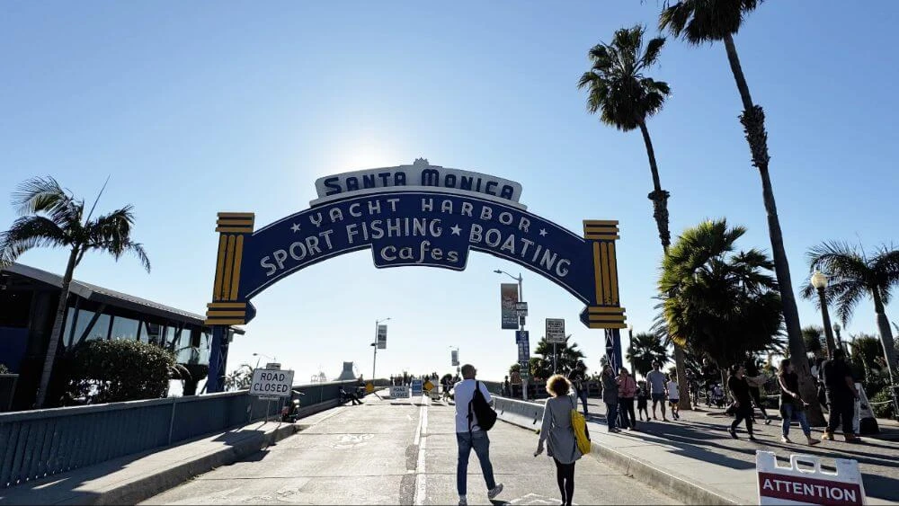 End of historic Route 66: Santa Monica Pier sign